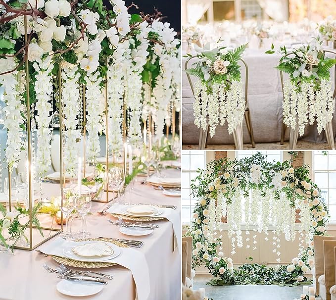 Artificial wisteria hanging flowers